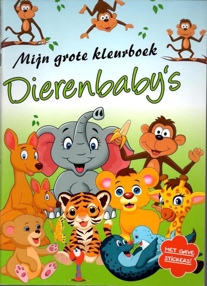 Dierenbabys Mijn grote kleurboek met kleurpotloden en, Boeken, Overige Boeken, Gelezen, Verzenden