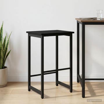 vidaXL Barkruk Zwart eiken 40 x 32 x 64 cm Bewerkt hout, Verzenden, Nieuw