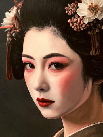 J. Hanter - El rostro del te, Antiquités & Art, Art | Peinture | Moderne