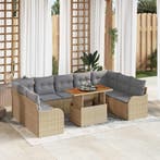 vidaXL Tuinbank Set met kussen 10 pcs beige en lichtgrijs, Tuin en Terras, Verzenden, Nieuw