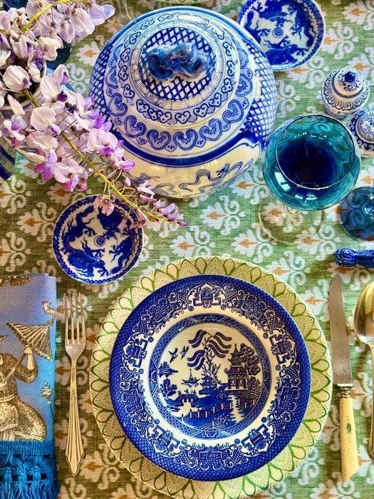 Tafelkleed voor grote tafels, spectaculair, Antiquités & Art, Tapis & Textile