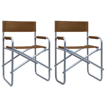 vidaXL Regisseursstoelen 2 st staal bruin, Verzenden, Nieuw