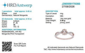 2-delige sieradenset - 14 karaat Roségoud - 0.97ct. tw.