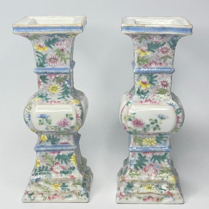 Vaas - Porselein - China - famille-rose vaas, Antiquités & Art, Antiquités | Autres Antiquités