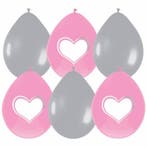 Geboorte Ballonnen Meisje Schrijfbaar Versiering 30cm 6st, Verzenden, Nieuw