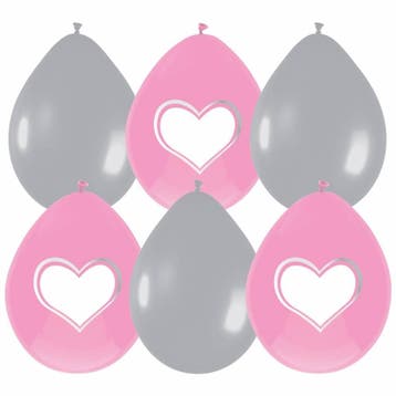 Geboorte Ballonnen Meisje Schrijfbaar Versiering 30cm 6st, Verzenden, Nieuw
