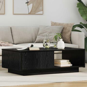 vidaXL Salontafel Zwart Eiken 95 x 55 x 31 cm Bewerkt hout, Huis en Inrichting, Tafels | Salontafels, Verzenden, Nieuw