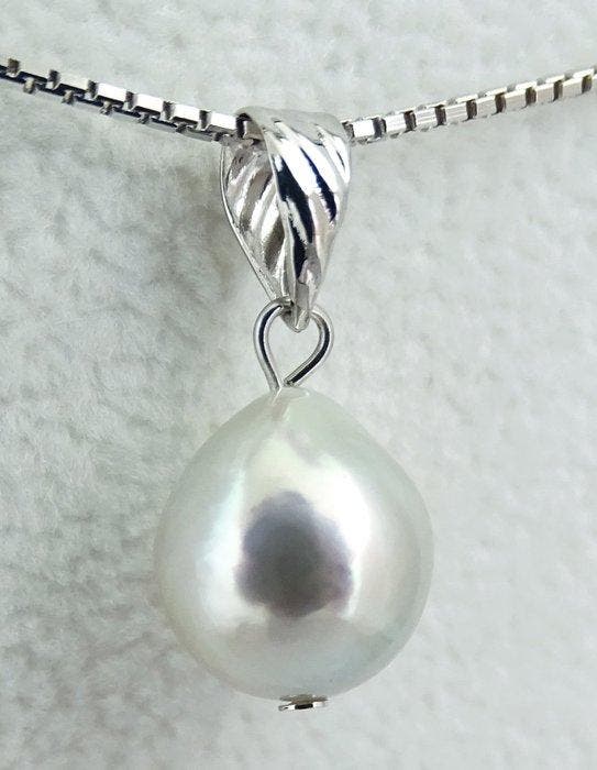 Zonder minimumprijs - Hanger - 18 karaat Witgoud Parel -, Bijoux, Sacs & Beauté, Bijoux anciens