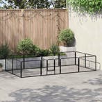 vidaXL Hondenren met 12 panelen 80x60 cm staal zwart, Verzenden