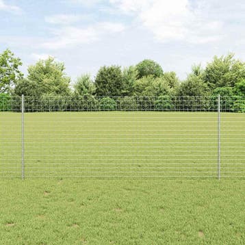 vidaXL Ingegraven hekpaal 44 st Zilverkleurig 140 cm, Verzenden, Nieuw