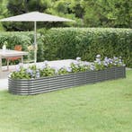 vidaXL Plantenbak 368x80x36 cm gegalvaniseerd staal grijs, Tuin en Terras, Verzenden, Nieuw