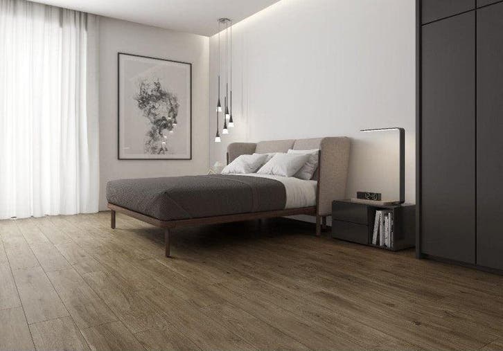 Vloertegel/Wandtegel Donker Eiken 20x120cm (Vloeren), Doe-het-zelf en Bouw, Tegels, 20 tot 40 cm, 60 cm of meer, 10 m² of meer