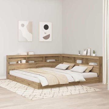 vidaXL Opberghoofdbord Artisan Eiken Bewerkt hout, Verzenden, Nieuw