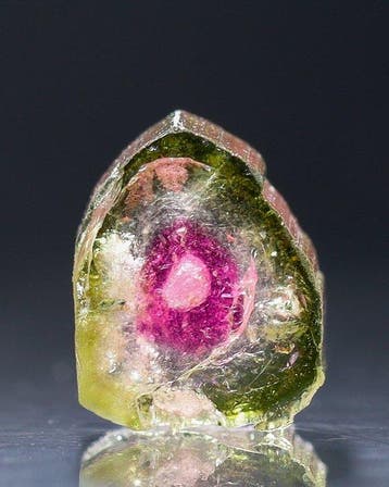 Glanzende watermeloen-toermalijn • 1,45 ct • neonroze kern, Antiek en Kunst