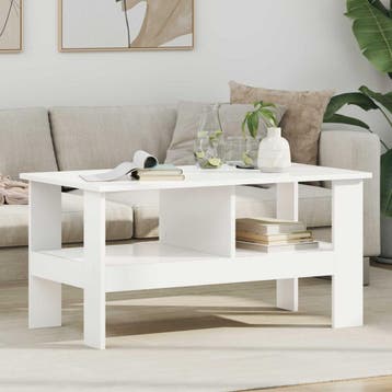 vidaXL Salontafel Wit 90 x 50 x 45 cm Bewerkt hout, Huis en Inrichting, Verzenden, Nieuw