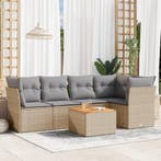 vidaXL 6-delige Loungeset met kussens poly rattan gemengd, Verzenden, Loungeset