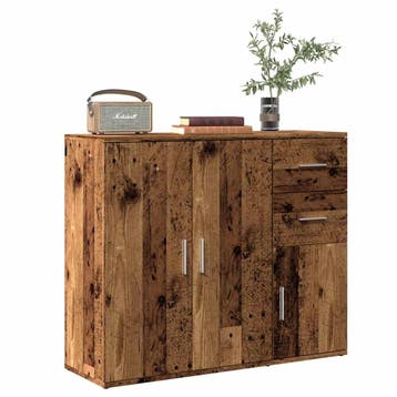 vidaXL Dressoir 91x29,5x75 cm bewerkt hout oud houtkleurig, Verzenden, Nieuw