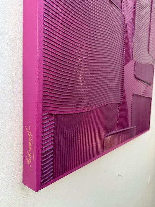 Sarah Schwarzl - Frequency VIOLET (Frame included), Antiquités & Art, Art | Peinture | Moderne
