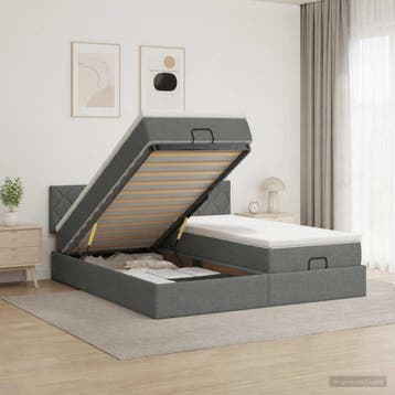 vidaXL Ottoman bed met matras met hoofdeinde 2 st, Verzenden, Nieuw