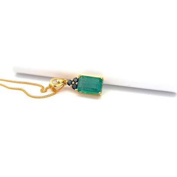 Ketting met hanger - 14 karaat Geel goud - 1.16ct. tw.