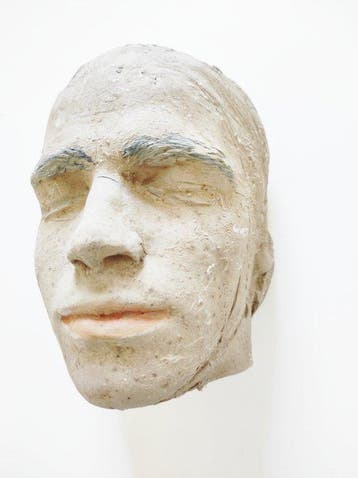 sculptuur, Masque mortuaire - 19 cm - Klei