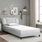 vidaXL Bedframe zonder matras Hvar kunstleer wit 100x200, Verzenden, Nieuw