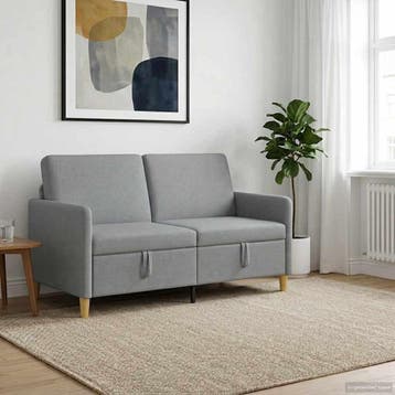 vidaXL Sofa met Opbergruimte Lichtgrijs 152 x 78 x 87 cm, Maison & Meubles, Canapés | Salons, Verzenden