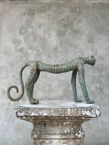 Statue, NO RESERVE PRICE - Cheetah - Elegant Sculpture,, Antiek en Kunst