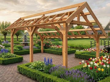 Veiling - Traditionele Douglas kapschuur 960x460x325 cm, Tuin en Terras, Nieuw
