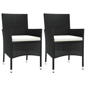 Tuinstoelen 2 st. Zwart | 34% Korting | Retour deal, Tuin en Terras, Verzenden, Zo goed als nieuw, Rotan