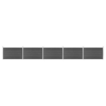vidaXL Schuttingpanelenset 872x105 cm HKC zwart, Verzenden