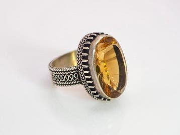 Sans prix de réserve - Bague Argent Citrine