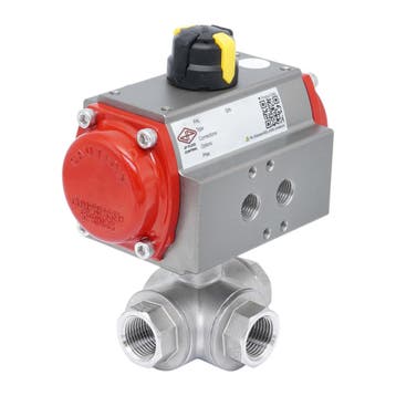 Vanne À Bille Pneumatique 3 Voies G3/8 Perçage En T Acier, Verzenden