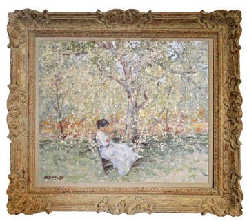 Chris van Dijk (1952) Impressionist -  Le printemps a