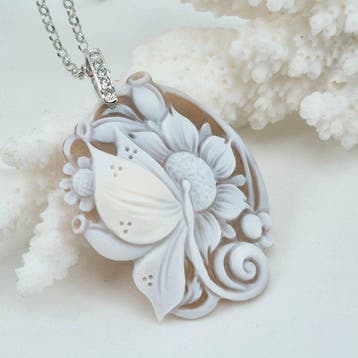 Zilver - Cameo - Handgesneden camee, Antiek en Kunst