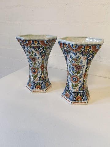 Oud Delft, Nijmegen - Vaas (2) - Aardewerk - Model 610
