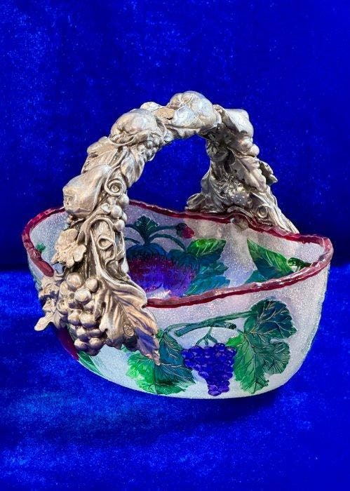 Argenteria Wenk - Fruitmand - Murano-stijl, .800 zilver -, Antiek en Kunst, Antiek | Zilver en Goud