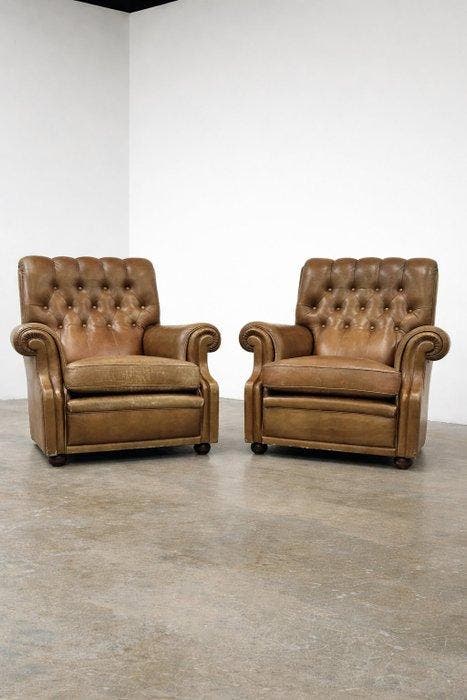 Poltrona Frau - Fauteuil - Bonnie - Leder, Antiek en Kunst, Curiosa en Brocante
