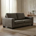 Leren bank Enjoy - 2,5 zits - Kenia Antracite (grijs) -, Nieuw, Ophalen of Verzenden, Modern, 200 tot 250 cm