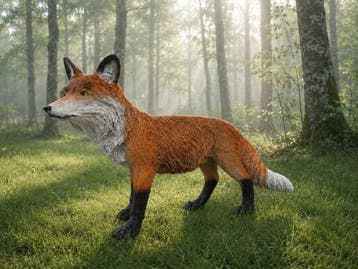 Beeld, life like running fox - 30 cm - polyresin