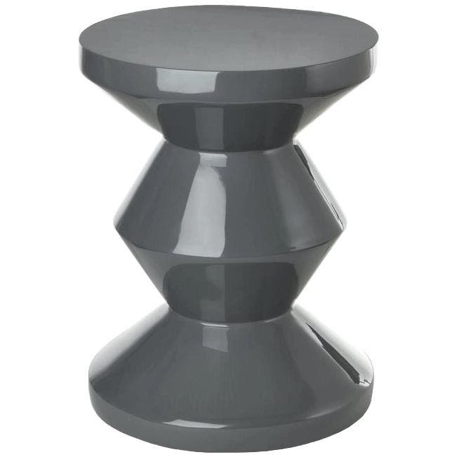 Polspotten Zig Zag Grijs - Kruk, Maison & Meubles, Tabourets, Envoi