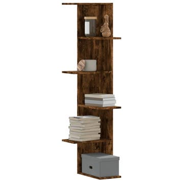 vidaXL Hoekwandschap 36,5x36,5x140 cm bewerkt hout gerookt, Verzenden