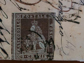 Anciens états italiens - Toscane 1857 - 9 Crazie avec de, Gestempeld