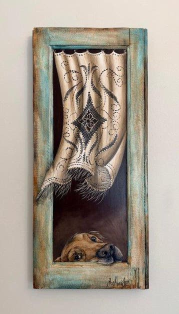 Wanddecoratie - trompe-lœil - Griekenland - Oud houten luik