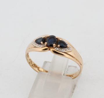 Sans prix de réserve - Bague - 18 carats Or jaune Saphir -