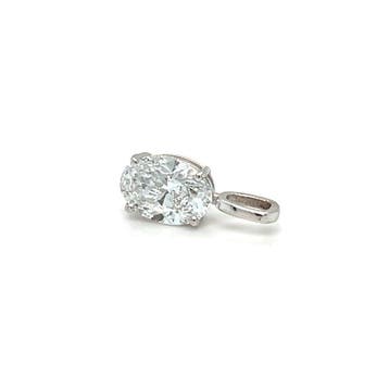 Zonder minimumprijs - Hanger - 14 karaat Witgoud - 1.07ct.