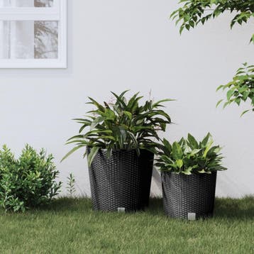 vidaXL Plantenbak uitneembare bak rattan-look 35/37,5 L PP, Verzenden