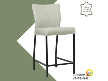 Leren barkruk Revolt laag - Toledo Perle (lichtgrijs) -, Nieuw, Leer, Ophalen of Verzenden, 90 cm of meer