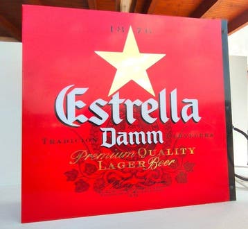 Estrella Damm - Reclamebord - Metaal, methacrylaat