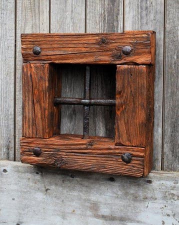 Antique Porte - XIXe siècle - fenêtre rustique grillagée